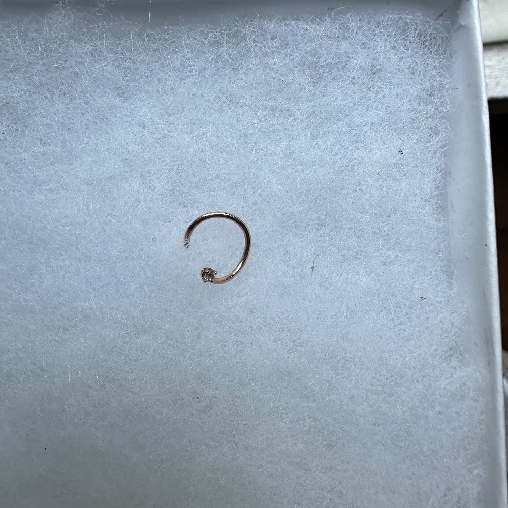 14 k Rose Gold 18G septum ring